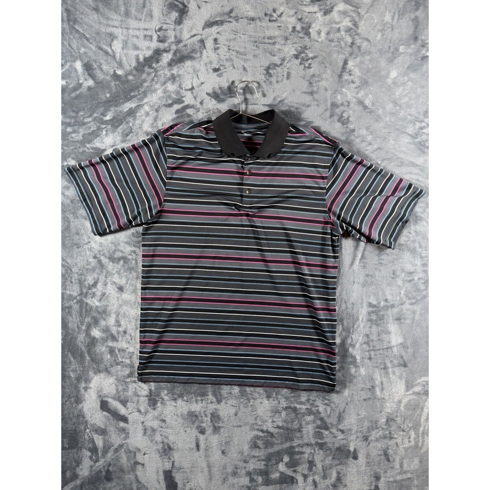 Tommy Armour DRI-LOGIC Golf Polo Shirt Mens Large Striped Performance